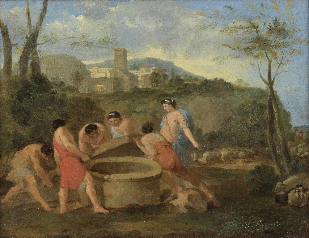 Cercle de Nicolas Poussin (Les Andelys 1594-1665 Rome) Jacob rencontre Rachel au puits Jacob and ... - Image 3 of 3