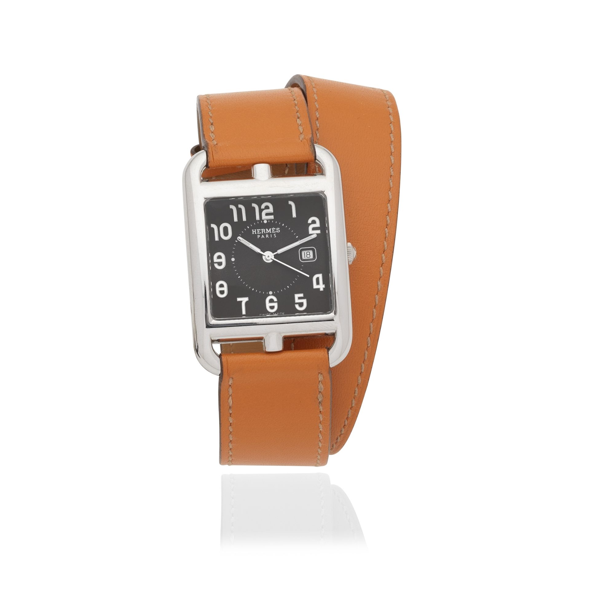 Herm&#232;s: an Orange H Double Tour Large Cape Cod Wristwatch 2006 (includes booklets and box)