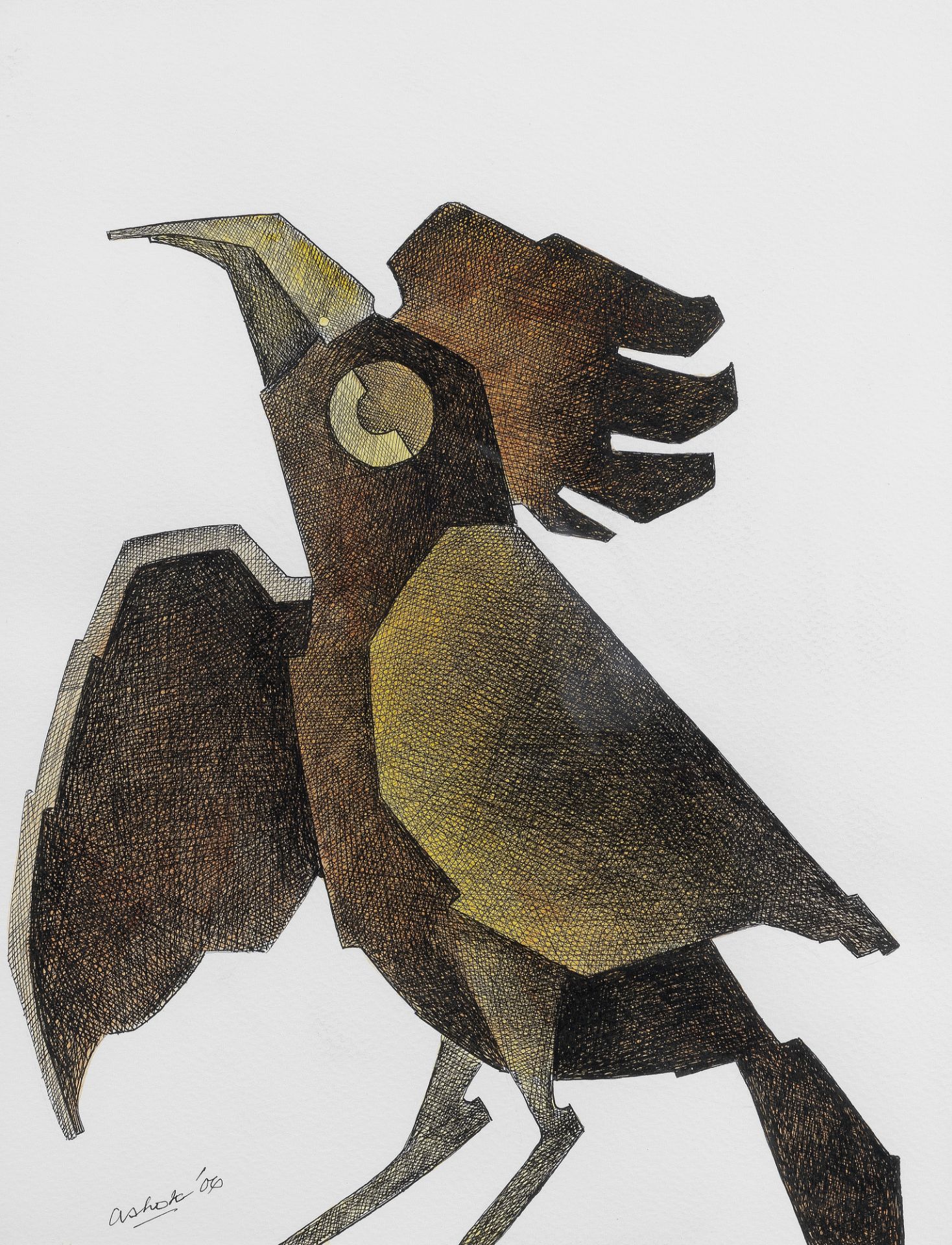 Ashok Bhowmick (Indian, B. 1953) Untitled (Bird)