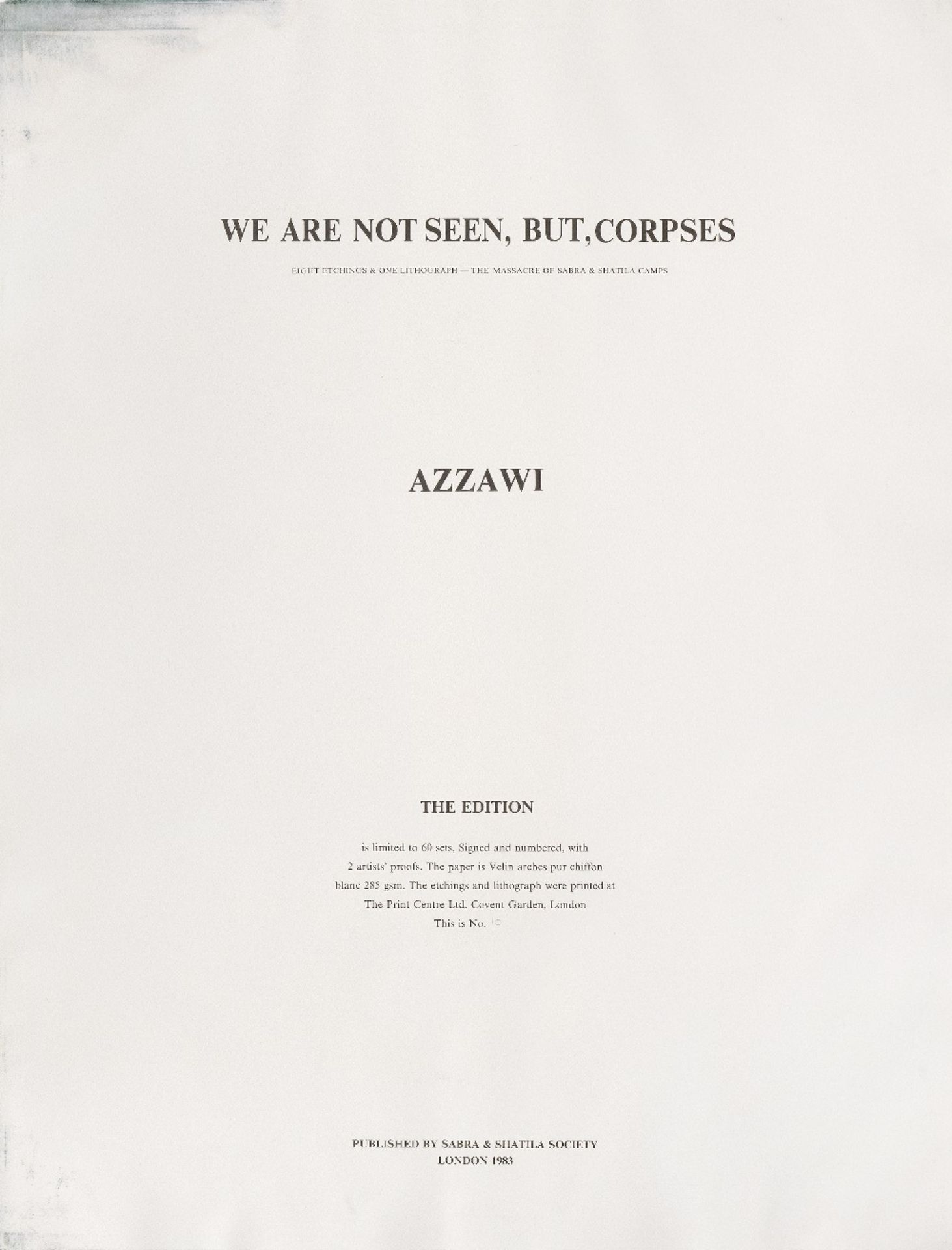 Dia Azzawi (Iraq, born 1939) We Are Not Seen, But, Corpses (The Massacre of Sabra and Shatila) 10... - Bild 5 aus 10