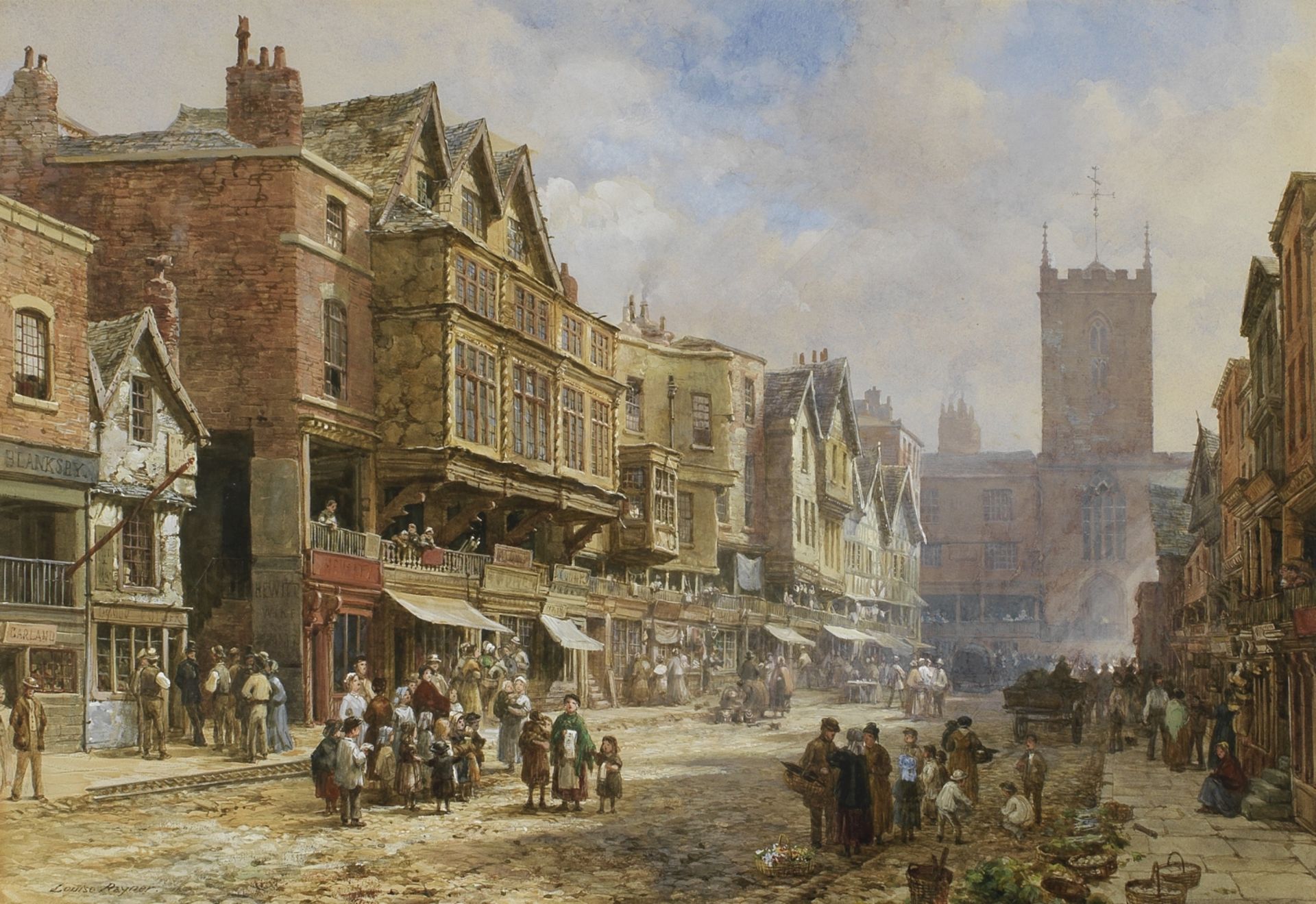 Louise J. Rayner (British, 1832-1924) Bridge Street, Chester