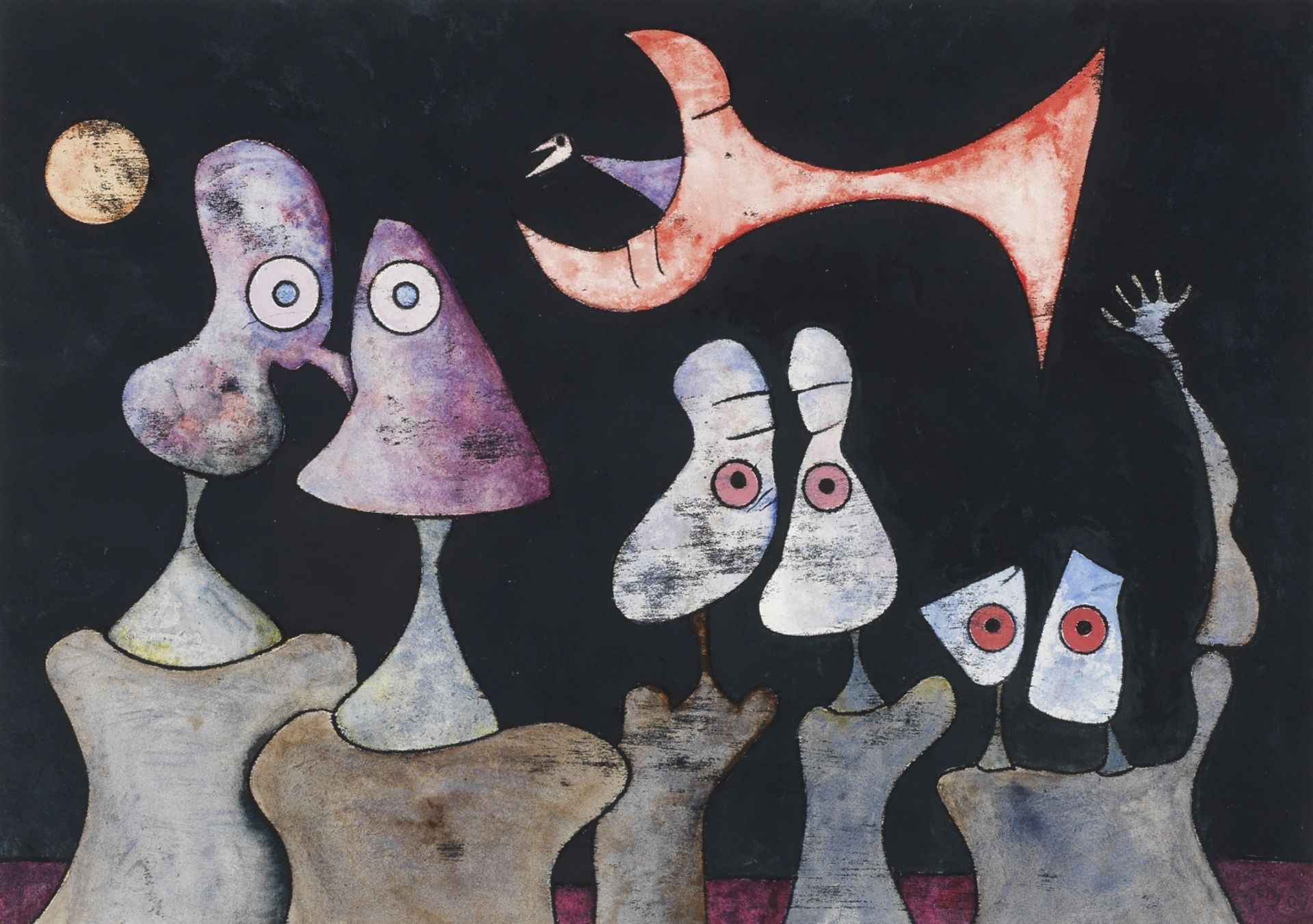Desmond Morris (British, born 1928) The Party Goers (Completed 8 August 2008)