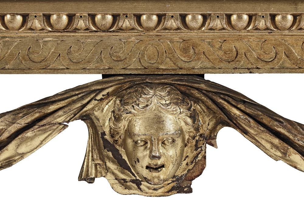 An important George II giltwood side table with a specimen top comprised of assorted hardstones, ... - Image 4 of 12