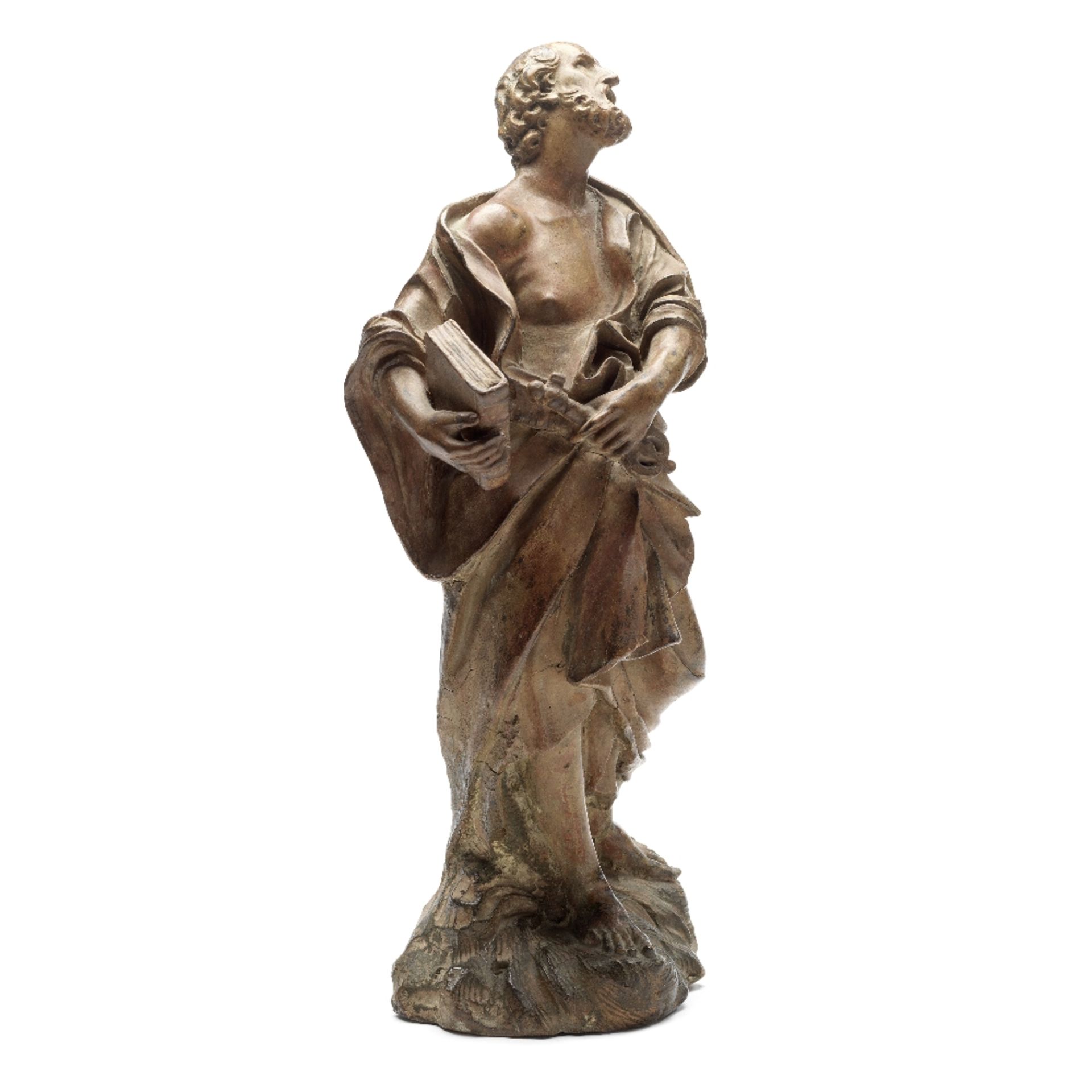 Attributed to Giuseppe Mazzuoli (Italian, 1644-125): A terracotta figure of St Peter Circa 1700 - Image 3 of 4