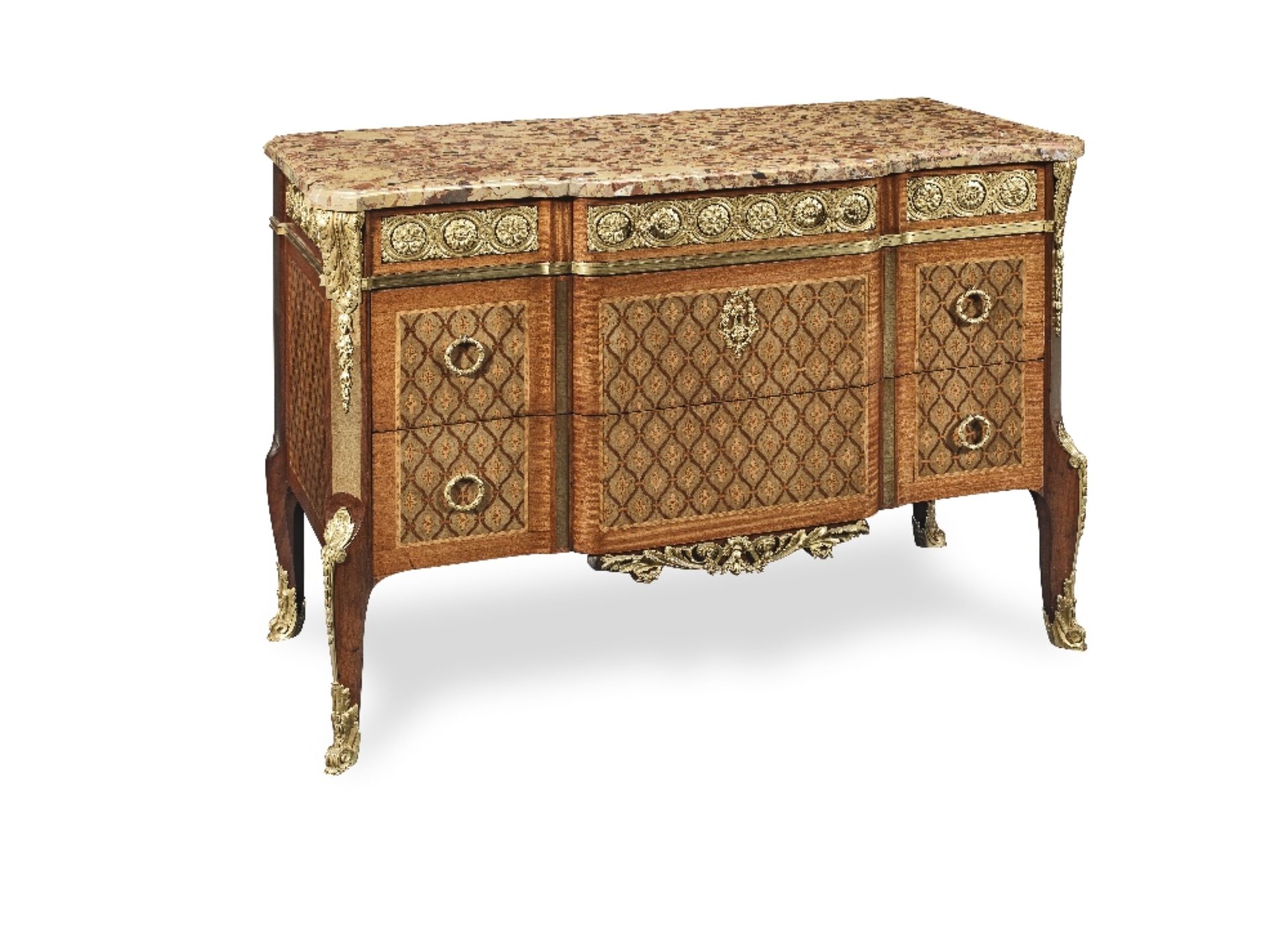 A French late 19th century ormolu mounted mahogany, bois satine, amaranth and stained sycamore ma... - Image 3 of 5