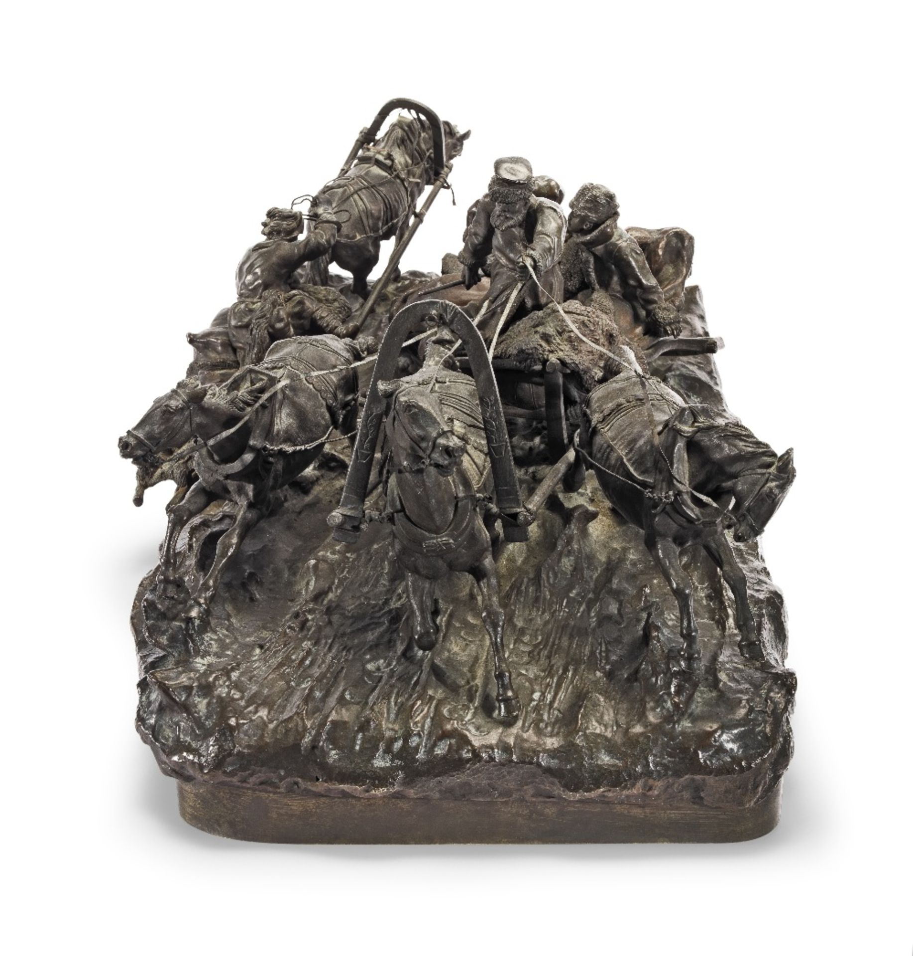 Vassili Yacovlevitch Grachev (Russian, 1831-1905): A patinated bronze figural group of a troika p... - Image 3 of 7