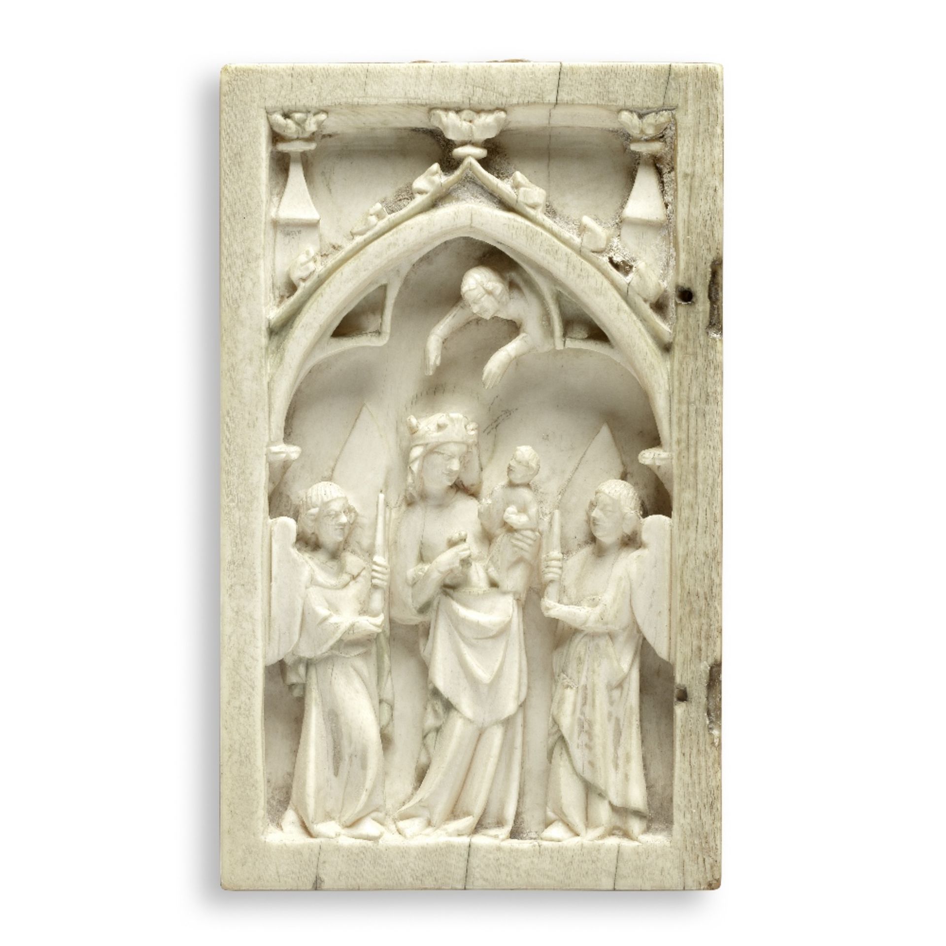 A rare 14th century French carved ivory diptych Circa 1330-1350, probably Paris - Bild 2 aus 4