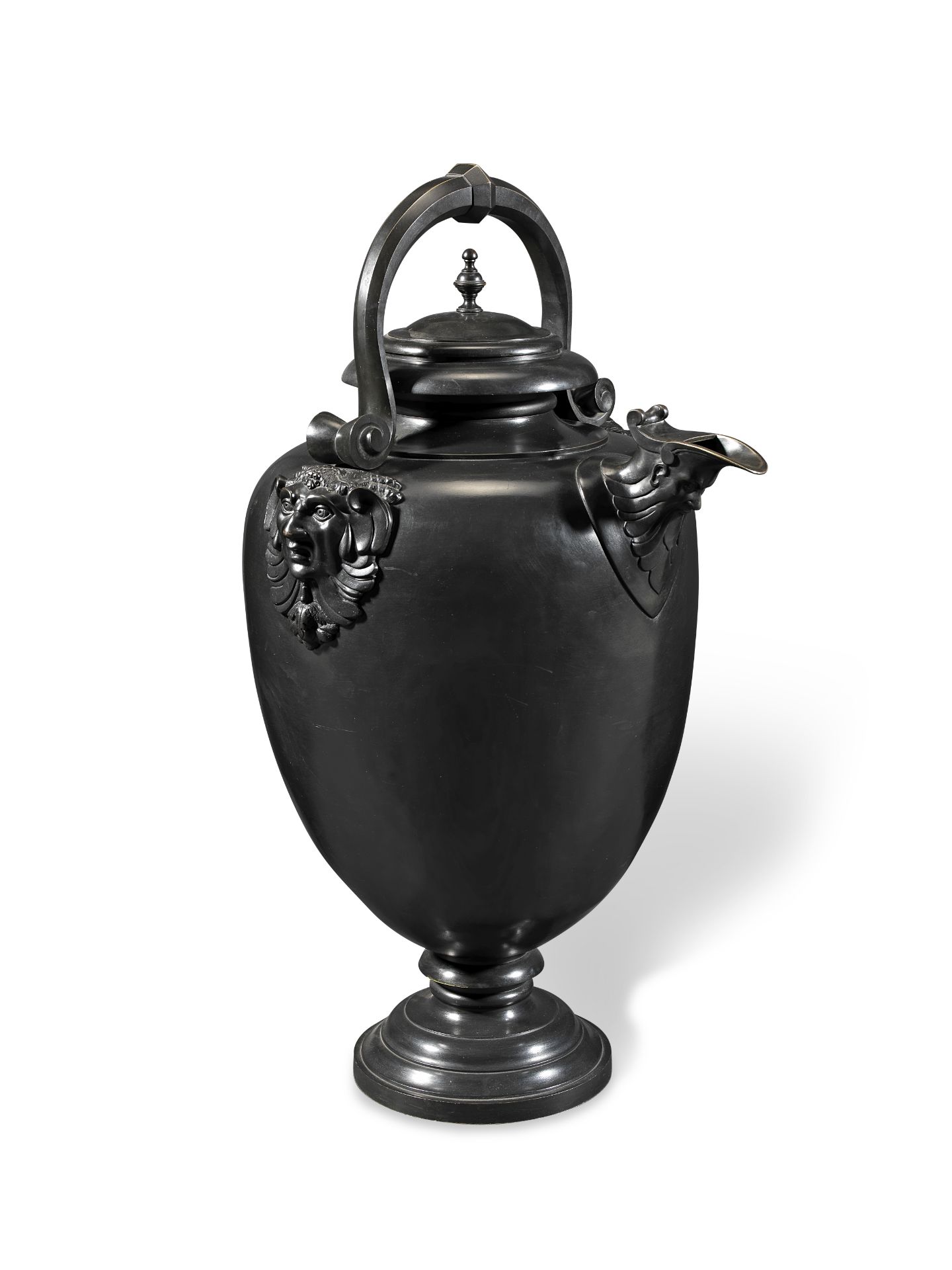 A massive mid-19th century Italian patinated bronze wine urn or cistern After the antique