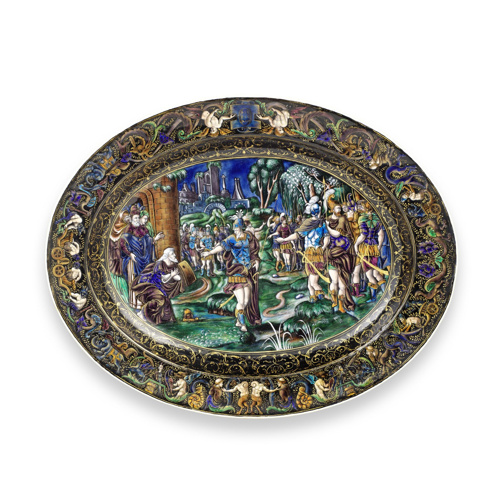 After Pierre Reymond (French, c.1513-after 1584): A 19th century Limoges style grisaille and colo...