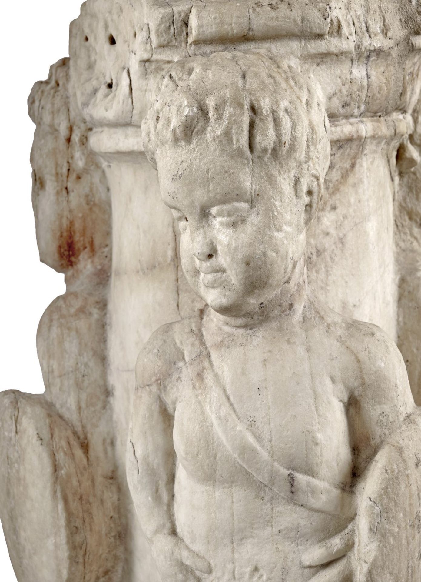 An Italian carved white marble figural fountain Late 16th/early 17th century - Image 5 of 7