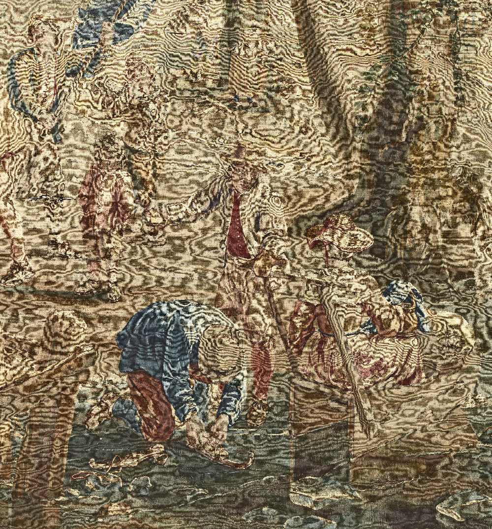 An impressive genre tapestry depicting 'The Procession of the Fat Ox' Flemish, circa 1730, after... - Image 3 of 4