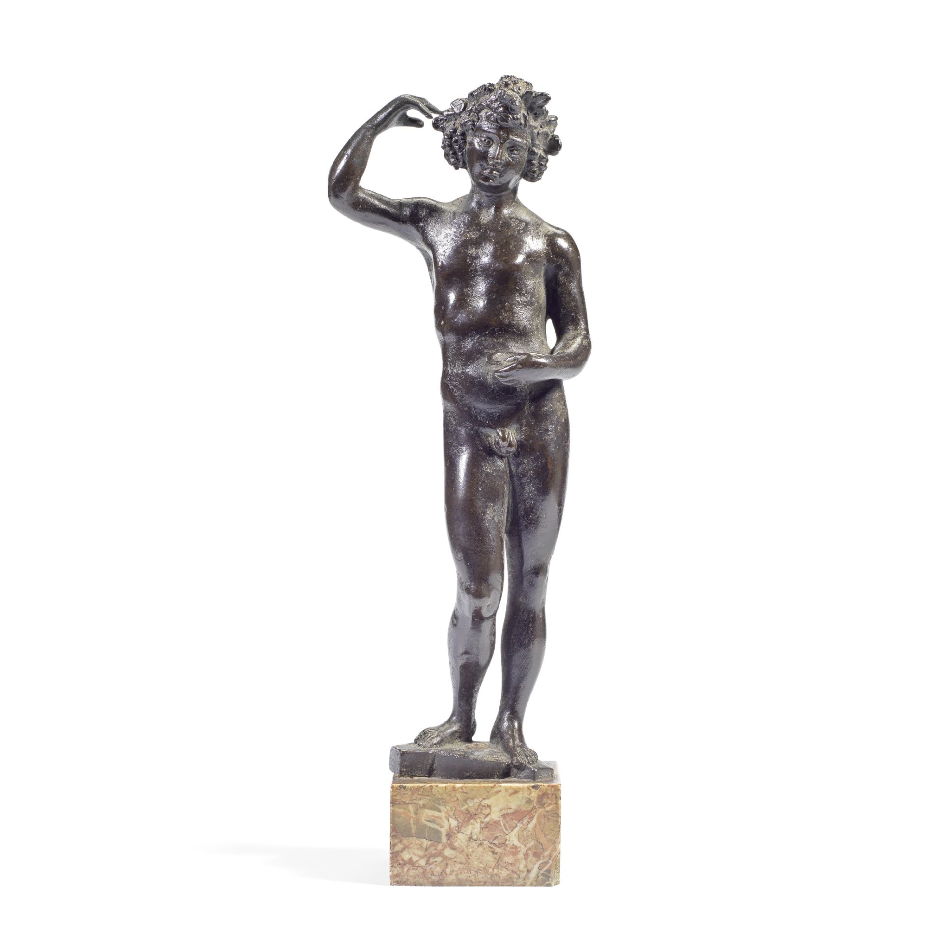 A 17th century Venetian patinated bronze andiron figure of Bacchus In the manner of Nicol&#242; ...