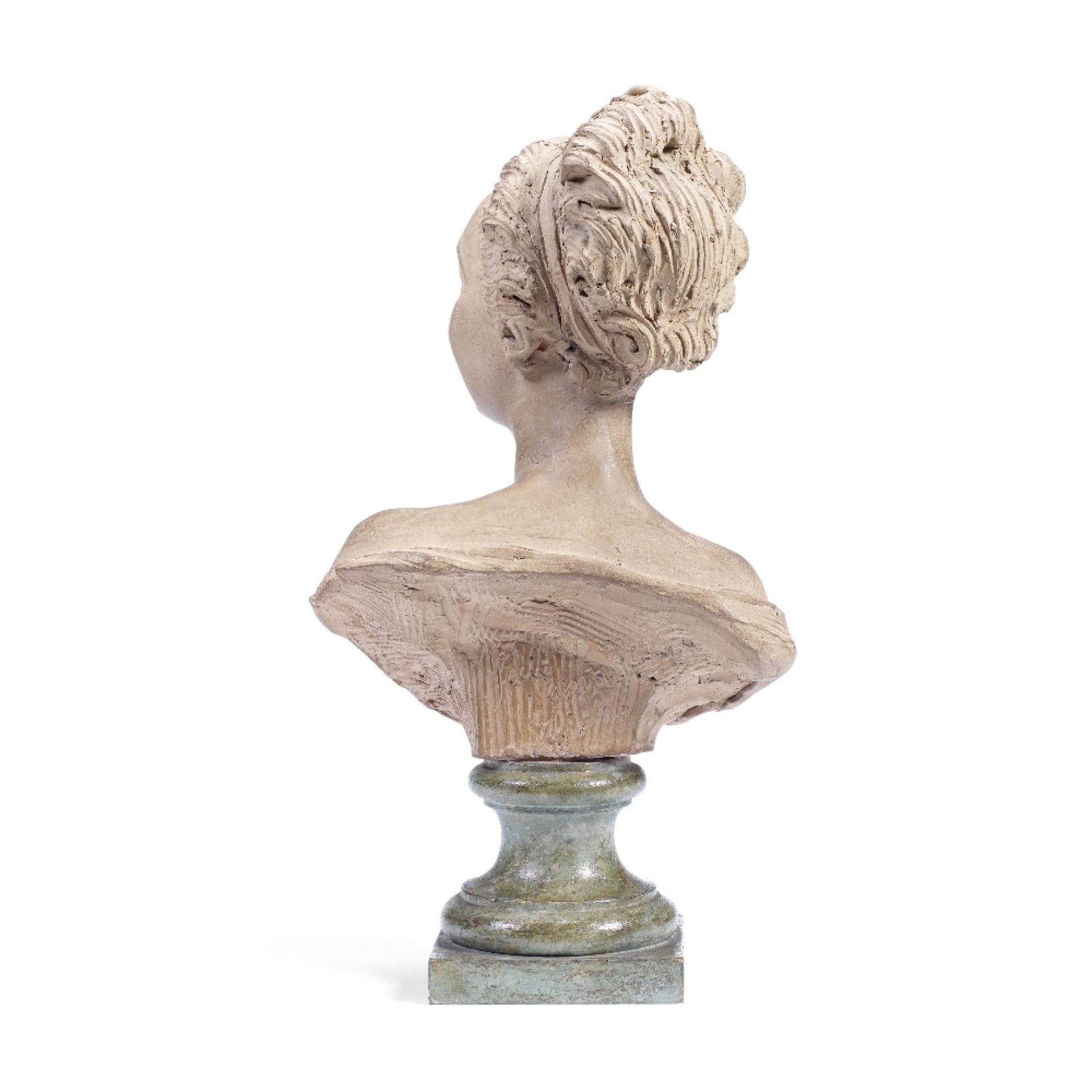 Manner of Augustin Pajou (French, 1730-1809): A sculpted terracotta bust of a young lady Perhaps... - Image 3 of 4