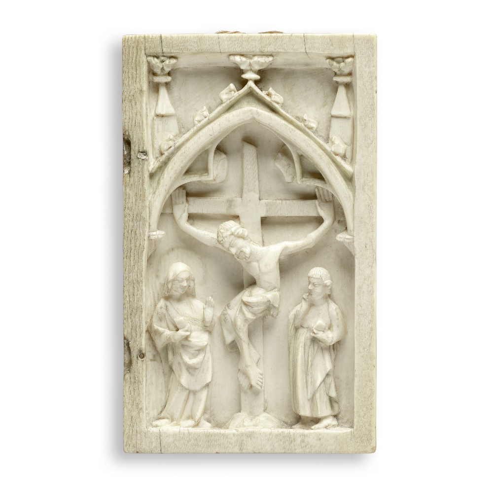 A rare 14th century French carved ivory diptych Circa 1330-1350, probably Paris - Image 3 of 4