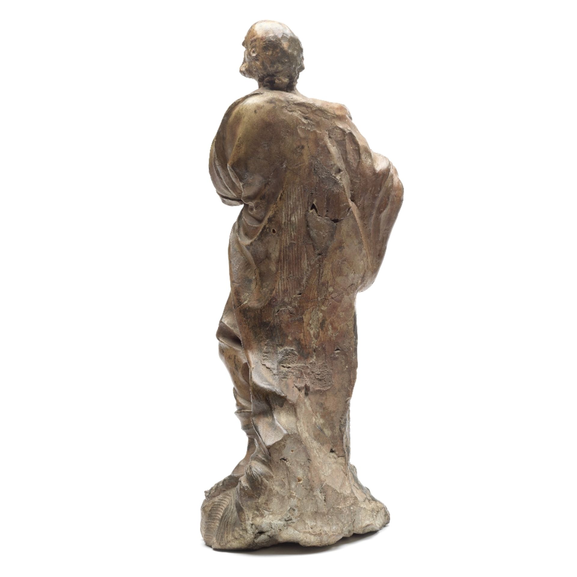 Attributed to Giuseppe Mazzuoli (Italian, 1644-125): A terracotta figure of St Peter Circa 1700 - Image 4 of 4