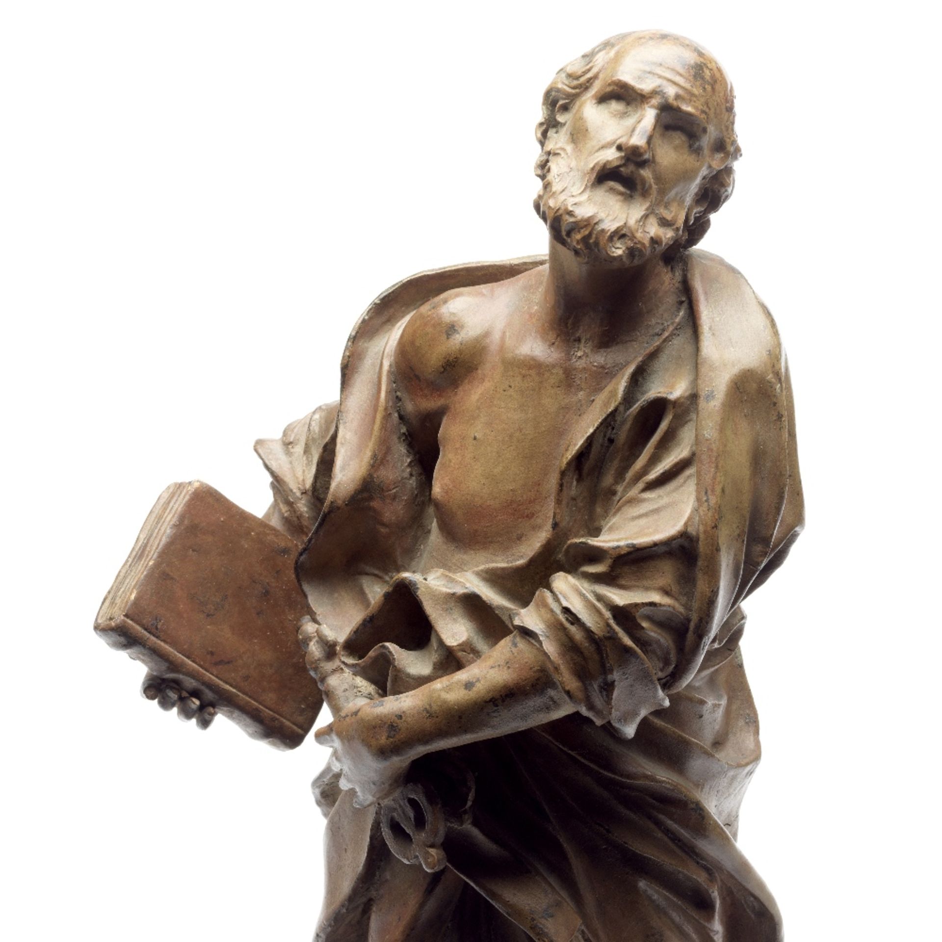 Attributed to Giuseppe Mazzuoli (Italian, 1644-125): A terracotta figure of St Peter Circa 1700 - Image 2 of 4