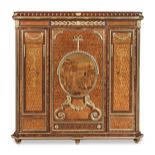 A French late 19th century ormolu mounted kingwood, tulipwood, amaranth, stained sycamore, fruitw...