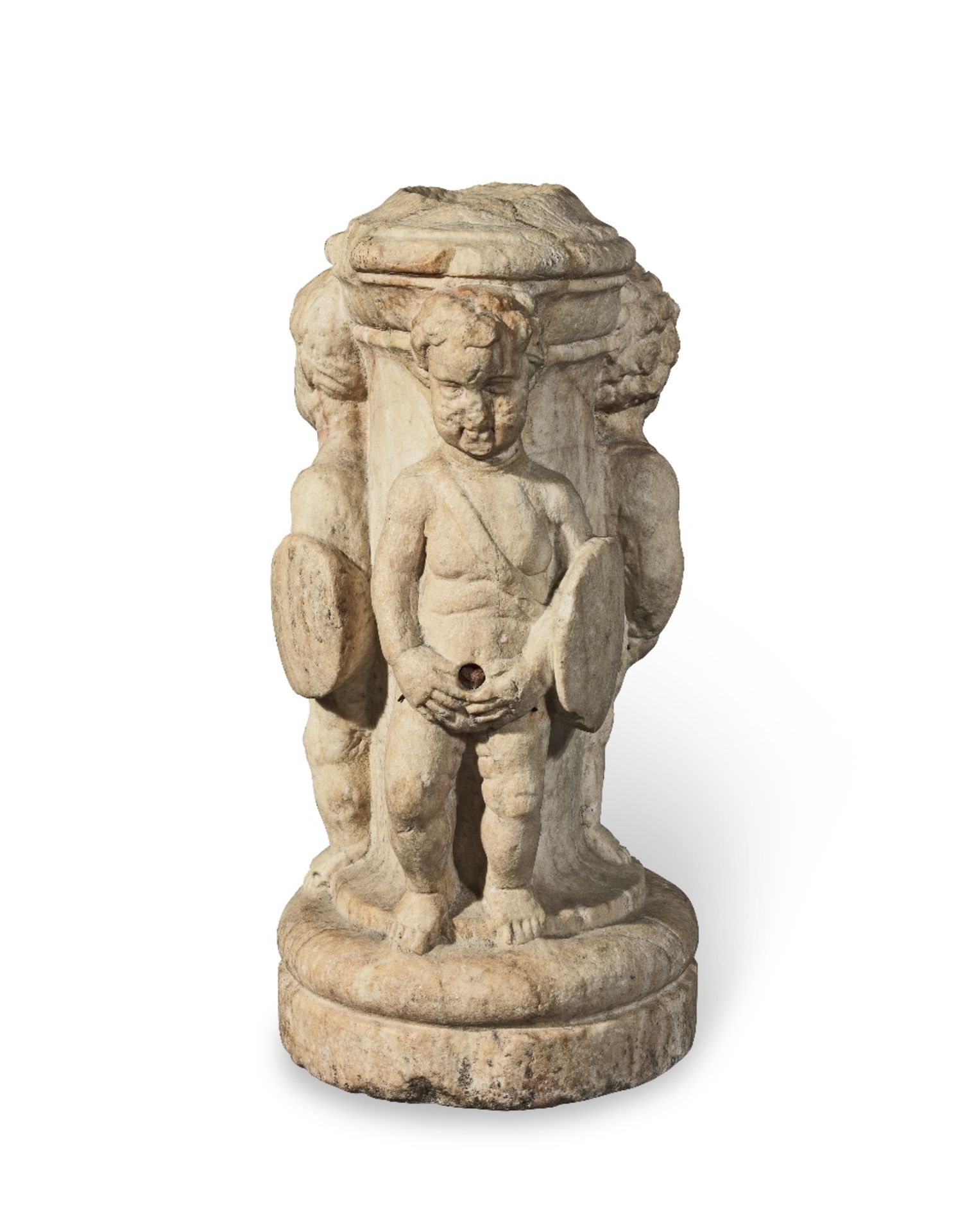 An Italian carved white marble figural fountain Late 16th/early 17th century - Image 7 of 7