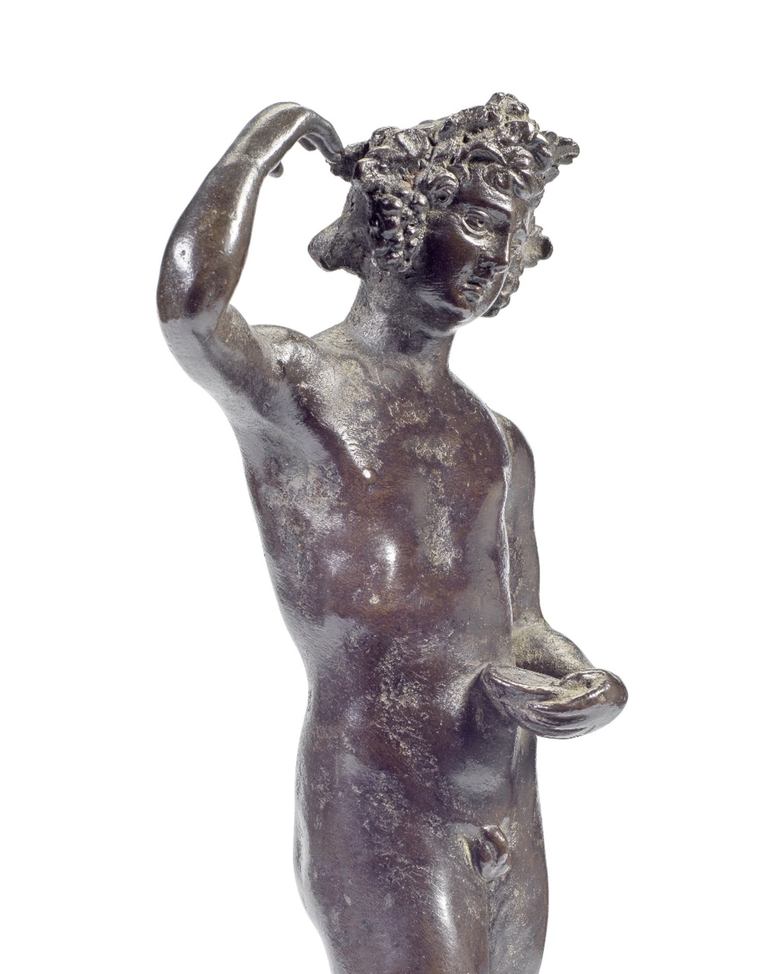 A 17th century Venetian patinated bronze andiron figure of Bacchus In the manner of Nicol&#242; ... - Image 2 of 2