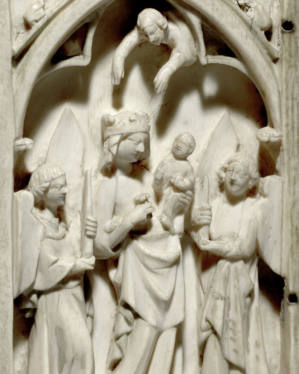 A rare 14th century French carved ivory diptych Circa 1330-1350, probably Paris - Image 4 of 4
