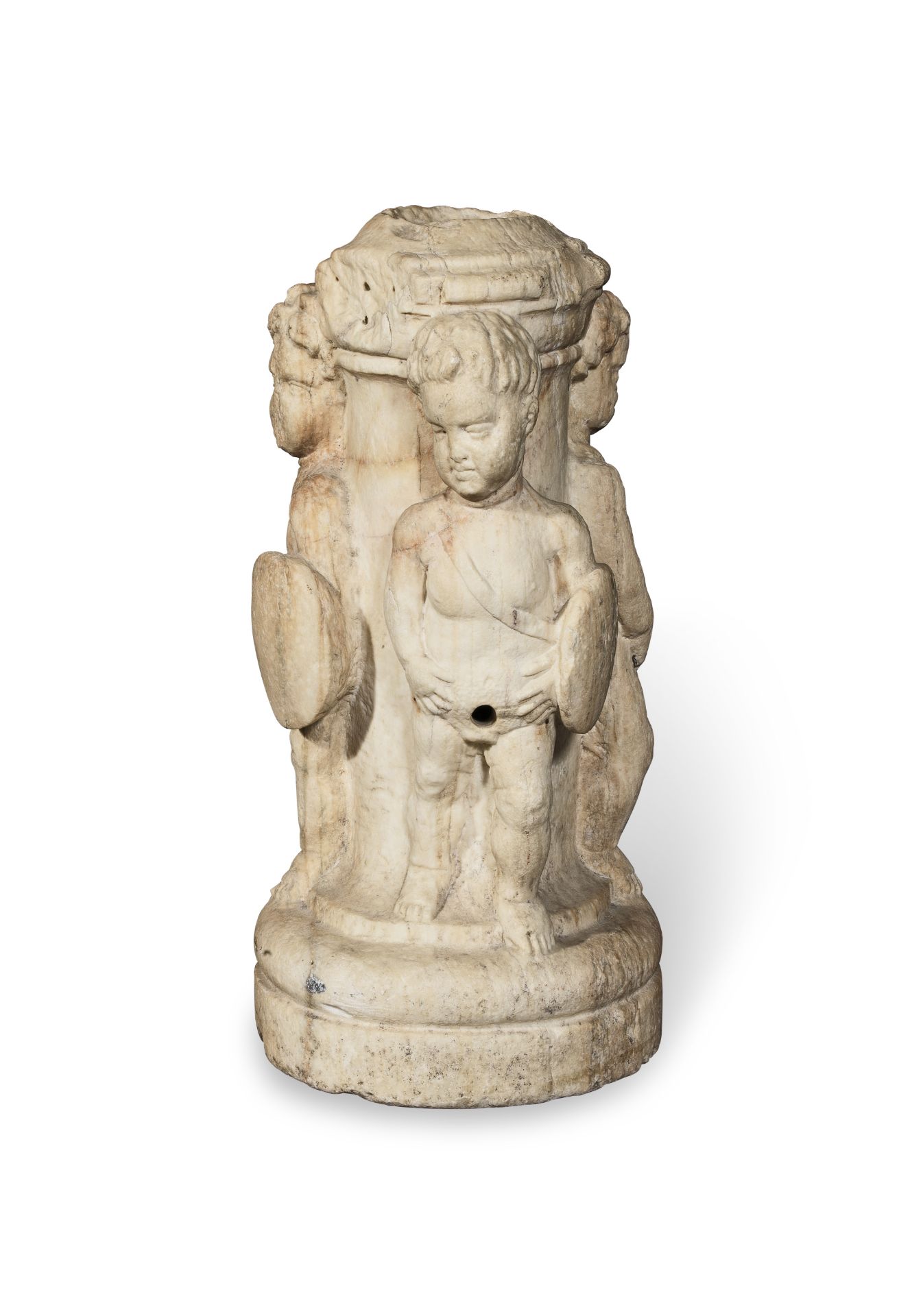 An Italian carved white marble figural fountain Late 16th/early 17th century