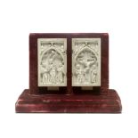 A rare 14th century French carved ivory diptych Circa 1330-1350, probably Paris