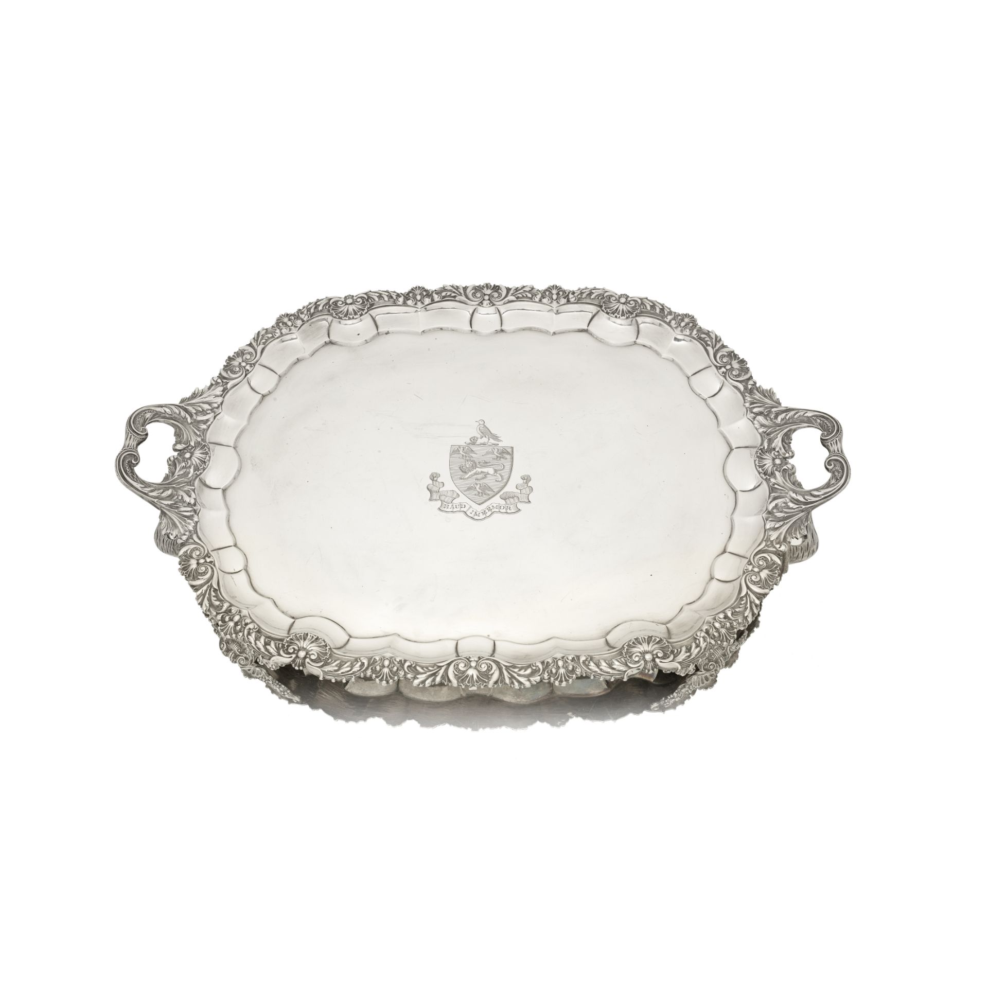 A George IV large silver two-handled tray Benjamin Smith, London 1822