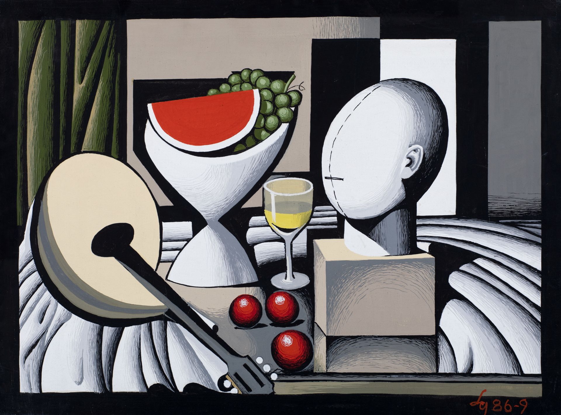 Argyris Stylianidis (Greek, 1909-1998) Nature morte (Peint en 1986.signed and dated (lower right)...