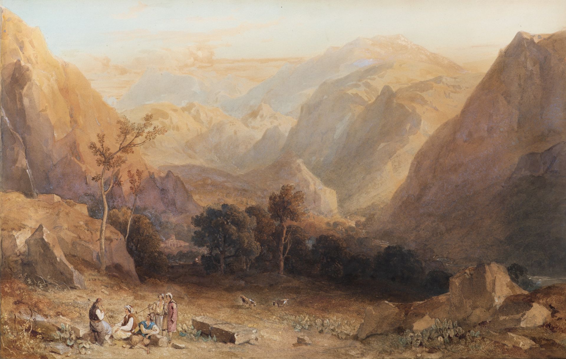 Hugh William (Grecian) Williams (British, 1773-1829) La vall&#233;e de Pleistos, Delphi, Gr&#232;... - Image 2 of 2