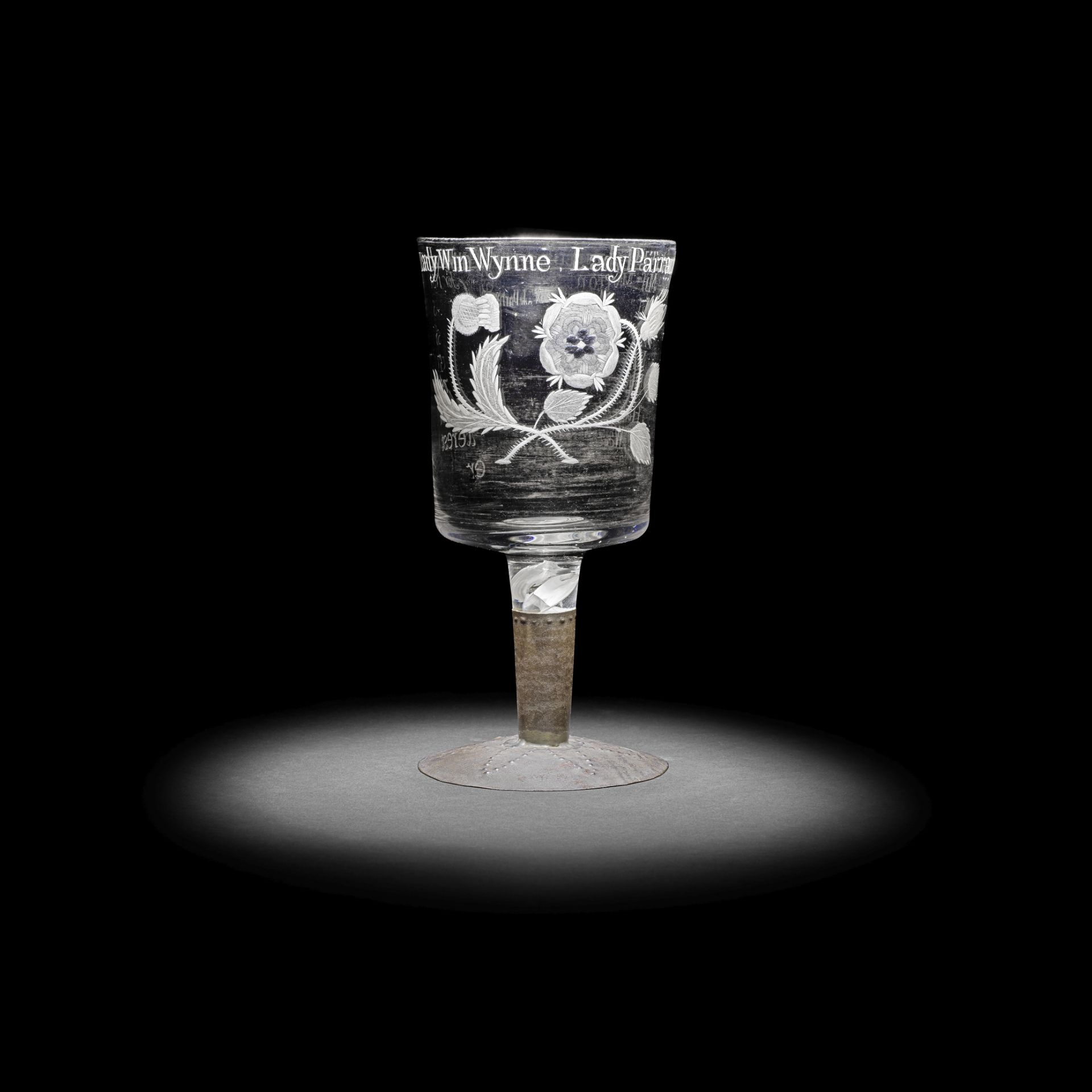 The Wynnstay Cup: an important Jacobite engraved ceremonial goblet, circa 1759-60