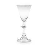 A good light baluster wine glass, circa 1740