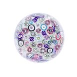 A very rare signed Silesian spaced millefiori magnum paperweight, Josephinenh&#252;tte glassworks...