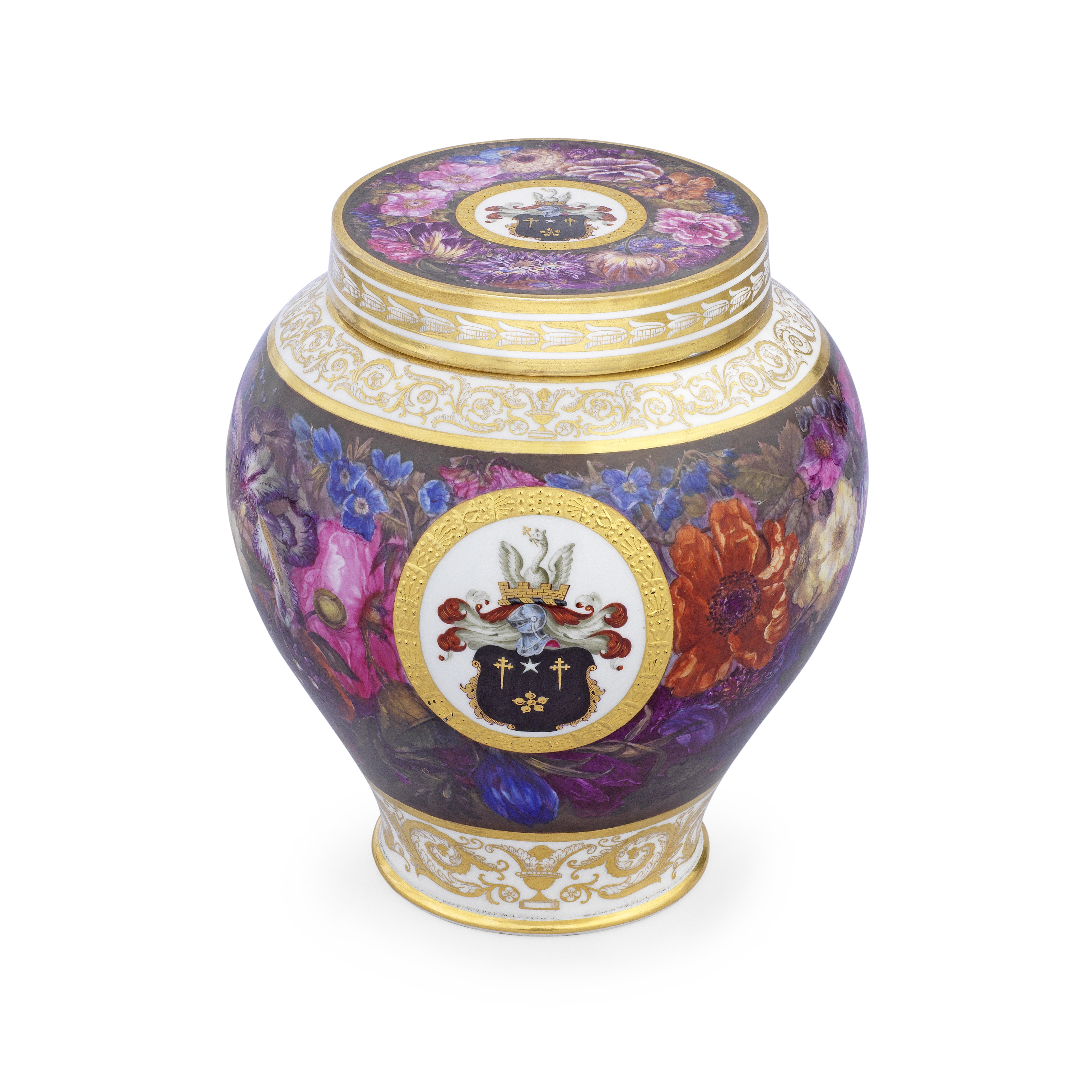 An important Flight, Barr and Barr Worcester armorial vase and cover, circa 1814-20