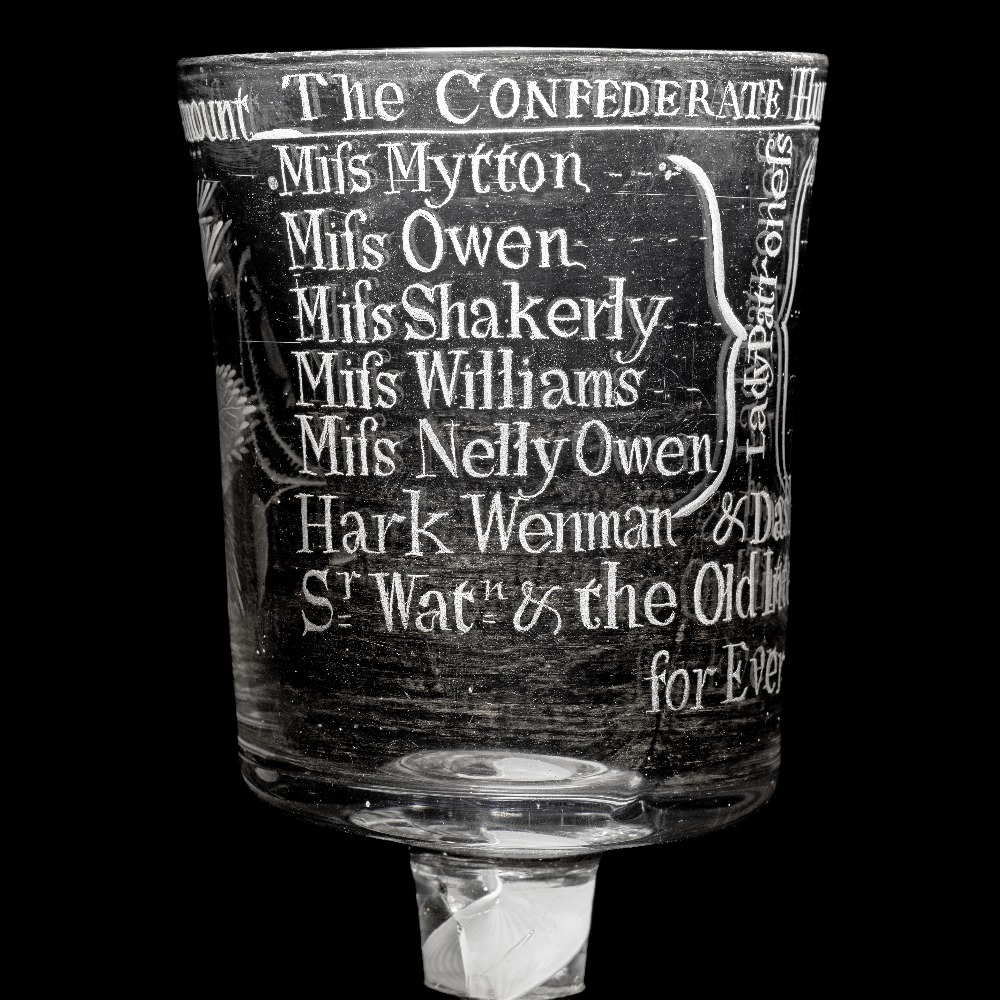 The Wynnstay Cup: an important Jacobite engraved ceremonial goblet, circa 1759-60 - Image 2 of 3