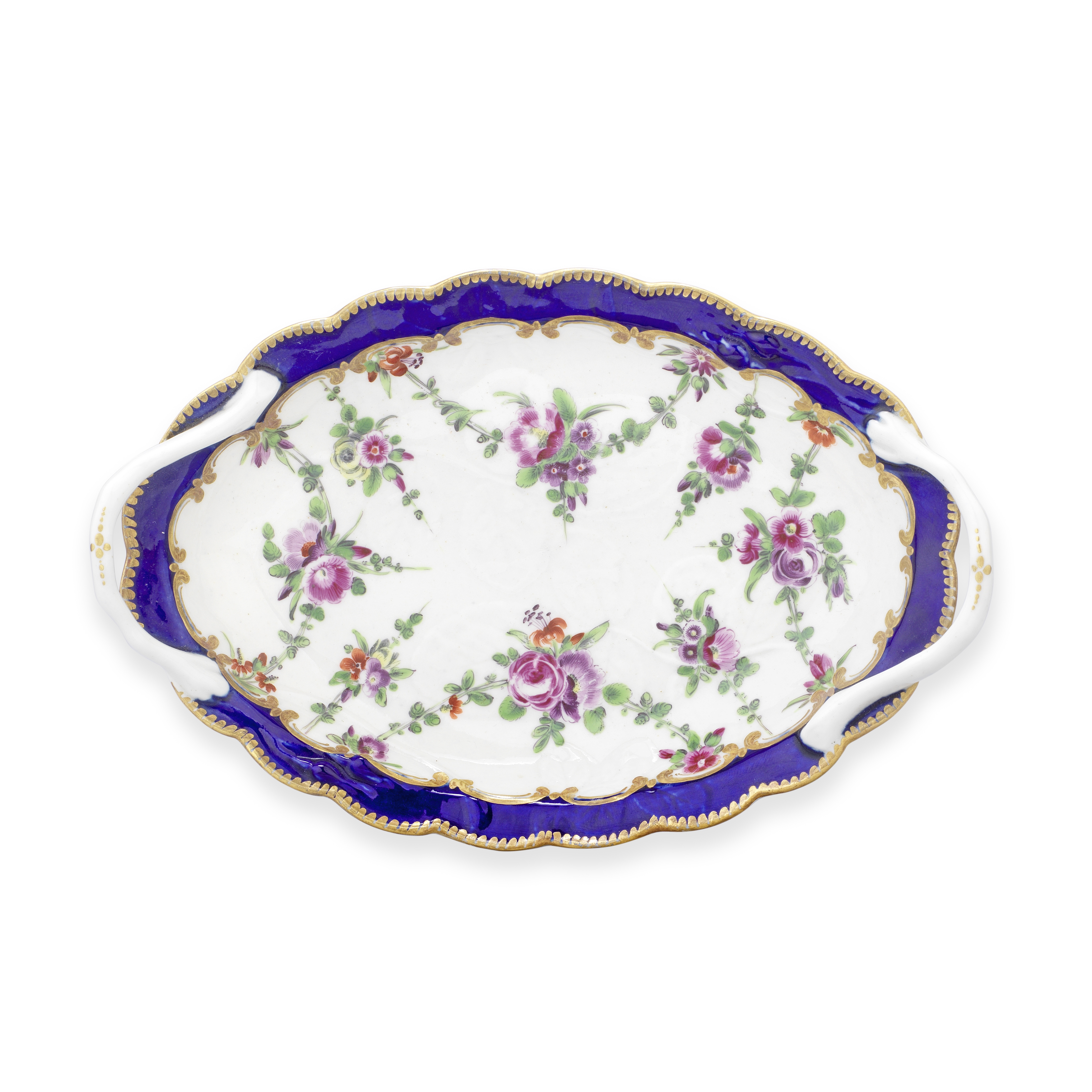 A Worcester 'Blind Earl' spoon tray, circa 1770