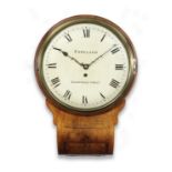 An early 19th Century mahogany drop dial wall timepiece with 12-inch painted wooden dial Copeland...