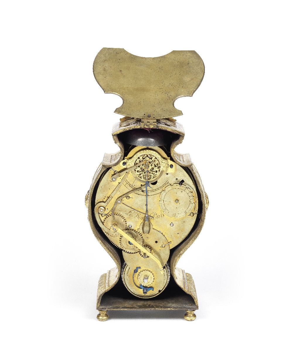 An exceptionally rare and very fine early 18th century French ormolu travelling clock with choice... - Image 3 of 5