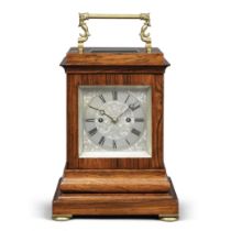 A good mid 19th century rosewood four glass library clock with deadbeat escapement Tupman, London