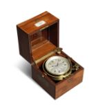 A rare 20th century two-day mahogany marine chronometer with provenance to the survey ship HMS En...