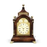 A late 18th century mahogany musical table clock playing six tunes on 12 hammers and 12 bells Rob...