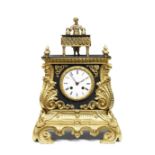 A rare second half of the 19th century automata novelty mystery 'Magician' mantel clock The cloc...