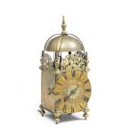 A GOOD SIGNED AND DATED LATE 17TH CENTURY BRASS STRIKING LANTERN CLOCK William Holloway, Stroud 1685