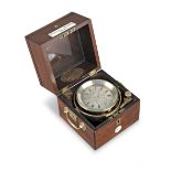 A 19th century two day mahogany marine chronometer Signed 'Eleve de' Parkinson & Frodsham London...