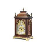 A Very Fine And Rare Quarter Chiming And Repeating Padouk Table Clock Of Small Size Godfrey Poy, ...