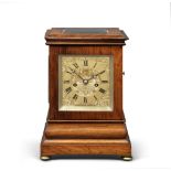 A GOOD LATE 19TH CENTURY ROSEWOOD STRIKING AND REPEATING 'FOUR GLASS' LIBRARY CLOCK Aldred & Son,...