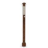 A mid 19th century Scottish bow-fronted mahogany stick barometer Adie & Son, Edinburgh