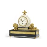 A good early 19th century ormolu-mounted marble and slate mantel timepiece with Royal provenance....