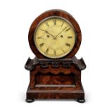 A small mid 19th century mahogany drum-shaped table clock Dent, London, number 612