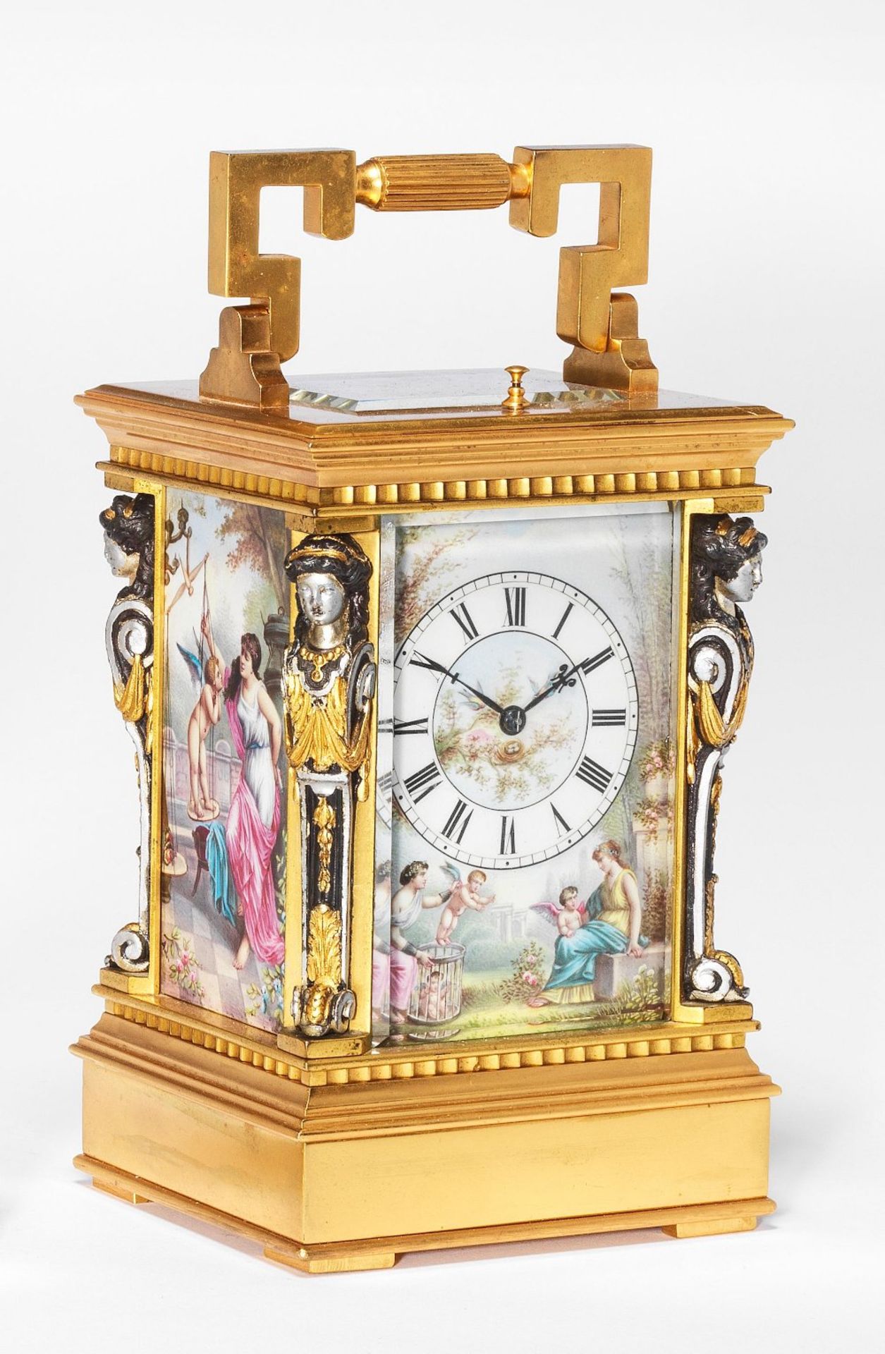 A fine and rare late 19th Century French porcelain-panelled Carriage clock Victor Reclus, Paris - Image 3 of 3