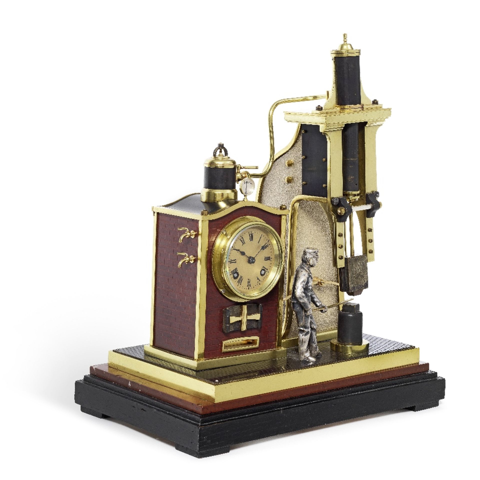 A very rare late 19th century French industrial automata 'steam hammer' novelty clock. 'The Found... - Bild 2 aus 3